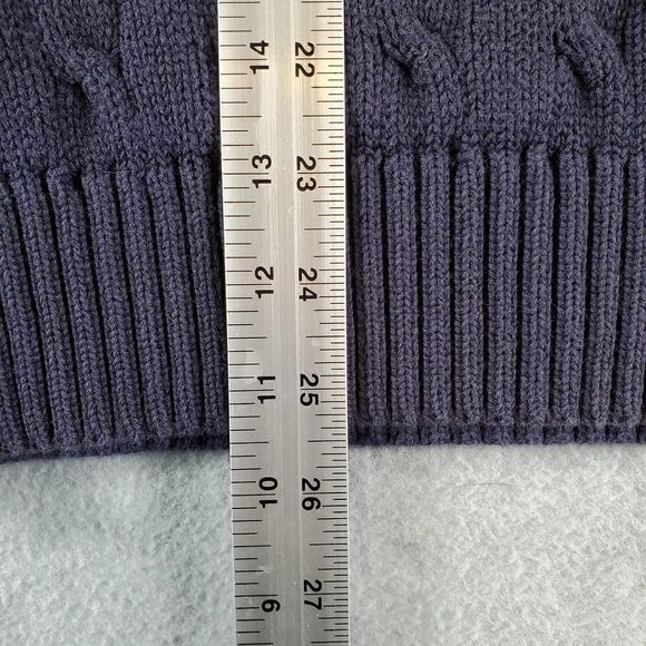 Lands End Sweater Mens XL Blue Cable Knit Pullover - Picture 3 of 8